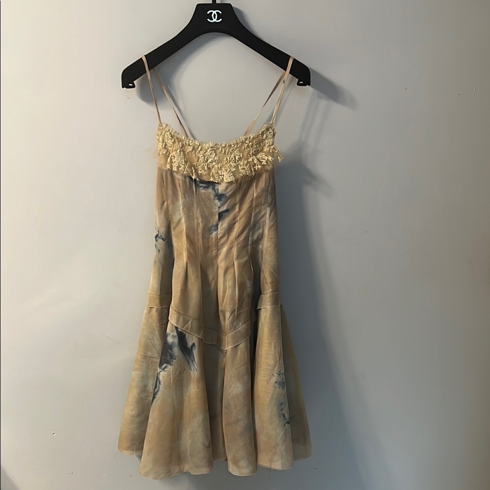 Uniq Beige and Blue Mini Dress